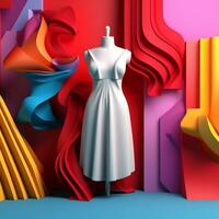 mode en kleding stof thema 3d abstract achtergrond generatief ai foto