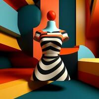 mode en kleding stof thema 3d abstract achtergrond generatief ai foto