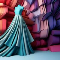 mode en kleding stof thema 3d abstract achtergrond generatief ai foto