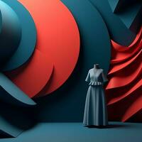 mode en kleding stof thema 3d abstract achtergrond generatief ai foto