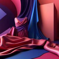 mode en kleding stof thema 3d abstract achtergrond generatief ai foto