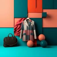 mode en kleding stof thema 3d abstract achtergrond generatief ai foto