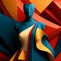 mode en kleding stof thema 3d abstract achtergrond generatief ai foto