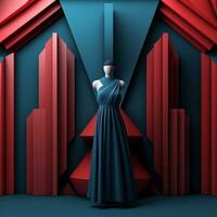 mode en kleding stof thema 3d abstract achtergrond generatief ai foto