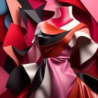 mode en kleding stof thema 3d abstract achtergrond generatief ai foto