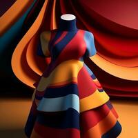 mode en kleding stof thema 3d abstract achtergrond generatief ai foto