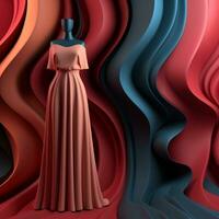 mode en kleding stof thema 3d abstract achtergrond generatief ai foto