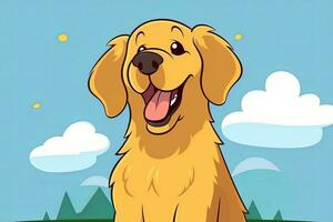 gouden retriever hond grafisch illustratie geïsoleerd Aan een monochroom achtergrond generatief ai foto