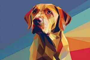 labrador hond levendig strak grafisch achtergrond generatief ai foto
