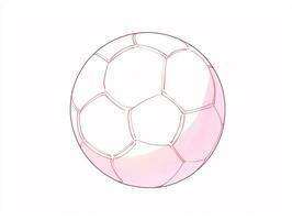 tekening van een voetbal bal met een roze achtergrond. generatief ai. foto