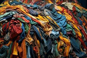 kleding stof recyclen, gemaakt ,generatief ai foto