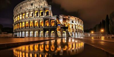 Coliseum Bij nacht. Rome - Italië ,generatief ai foto