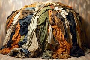 kleding stof recyclen, gemaakt ,generatief ai foto