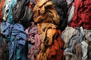 kleding stof recyclen, gemaakt ,generatief ai foto