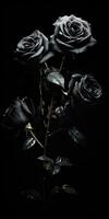 betoverend detailopname portret van rozen, eeuwig melancholie, ai gegenereerd foto