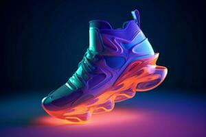 sneaker neon. genereren ai foto