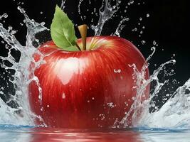 appel met water plons achtergrond hd behang foto