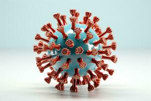 covid-19 een Chinese coronavirus nauw onderzocht in een realistisch 3d illustratie Aan een wit achtergrond foto