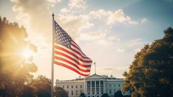 Verenigde Staten van Amerika onafhankelijkheid dag het is een verklaring van onafhankelijkheid en democratie.de 4e van juli is de onafhankelijkheid dag van de Verenigde staten. Daar zullen worden een viering en tonen de democratie. generatief ai foto