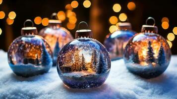 elegant Kerstmis ballen en kerstballen naar sieren uw vakantie decor, ai gegenereerd foto