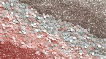 abstract glimmend achtergrond met roze schitteren. verspreide confetti sparkles met licht roos pastel kleur. gegenereerd ai. foto