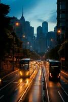 een beeld presentatie van stedelijk innovatie door slim technologieën verbeteren stad vervoer systemen' rendement en duurzaamheid foto