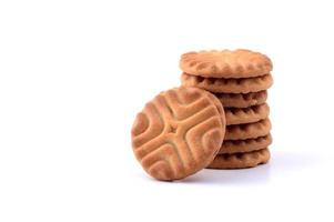 een stapel heerlijke koekjes geïsoleerd op wit, cookies foto