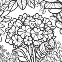 bloem kleur bladzijde vector. bloem lijn kunst wit achtergrond, schattig bloemen afdrukbare kleur bladzijde, vector bloem bladzijde voor kleuren, schets magnolia foto