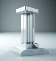 futuristische blanco Product voetstuk modern Scherm podium, ai gegenereerd foto