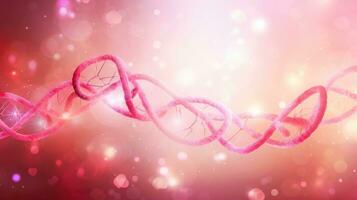 liefde gen. concept van wetenschap en liefde. gen Aan een wazig roze achtergrond. ai foto