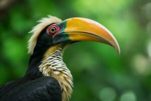 neushoornvogel Woud vogel. genereren ai foto