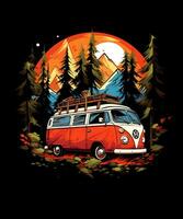 berg zomer camping t-shirt ontwerp achtergrond foto