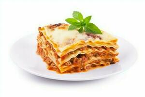 rundvlees lasagne voedsel. genereren ai foto