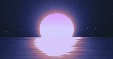 abstract maan over- water zee en horizon met reflecties achtergrond foto