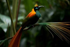 paradijs vogel tropisch. genereren ai foto