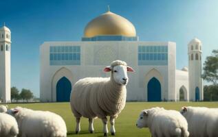 eid al adha mubarak Islamitisch festival, generatief ai illustratie. foto