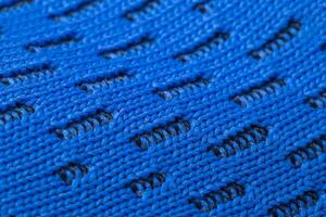 structuur van blauw kleding stof macro foto