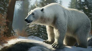 prachtig aangepast naar leven in de arctisch, de polair beer ai gegenereerd foto