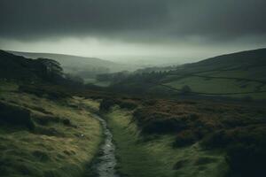 somber Engeland herfst. genereren ai foto