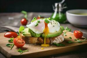 ei avocado geroosterd brood. genereren ai foto