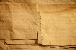 oud papier lakens structuur met donker randen ai gegenereerd foto