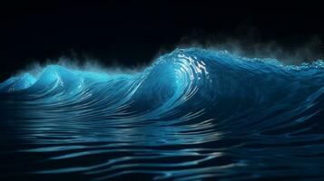 holografische Golf in blauw tonen ai gegenereerd foto