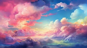 regenboog gekleurde wolk achtergrond foto