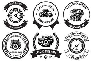 motor logo voor machinerie in vlak lijn kunst stijl foto