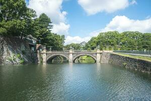 nijubashi brug en kasteel Bij keizerlijk paleis in chiyoda stad, Tokio, Japan. foto