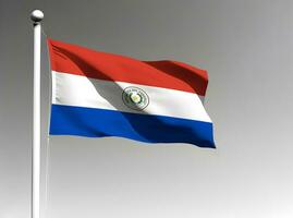 Paraguay nationaal vlag geïsoleerd Aan grijs achtergrond foto