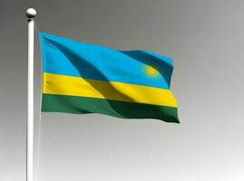 rwanda nationaal vlag golvend Aan grijs achtergrond foto