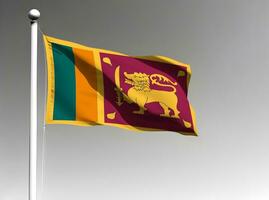 sri lanka nationaal vlag golvend Aan grijs achtergrond foto