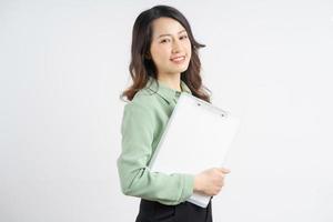portret van een mooie Aziatische zakenvrouw met een zelfverzekerde uitstraling foto
