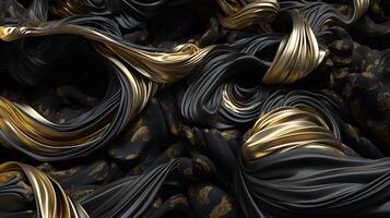 abstract luxe zwart en goud achtergrond ai gegenereerd foto